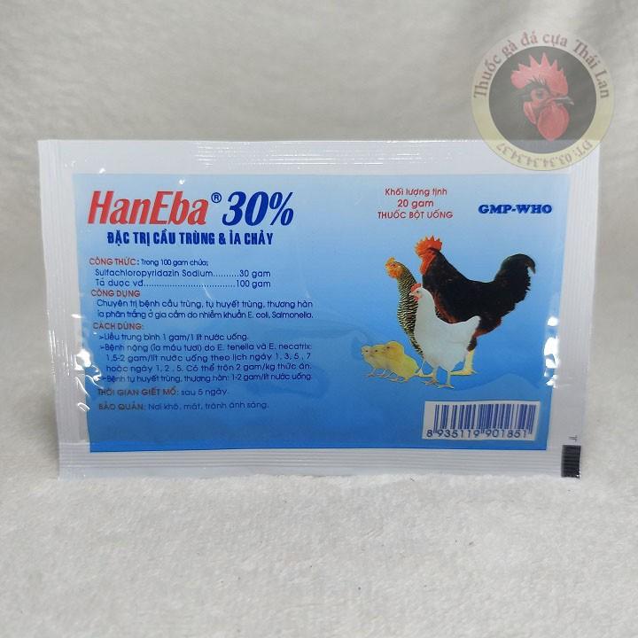COMBO 2 GÓI - thuốc gà đá - HANEBA 30% - gà bị Cầu Trùng , ỉa chảy - 1 gói / 20 gram