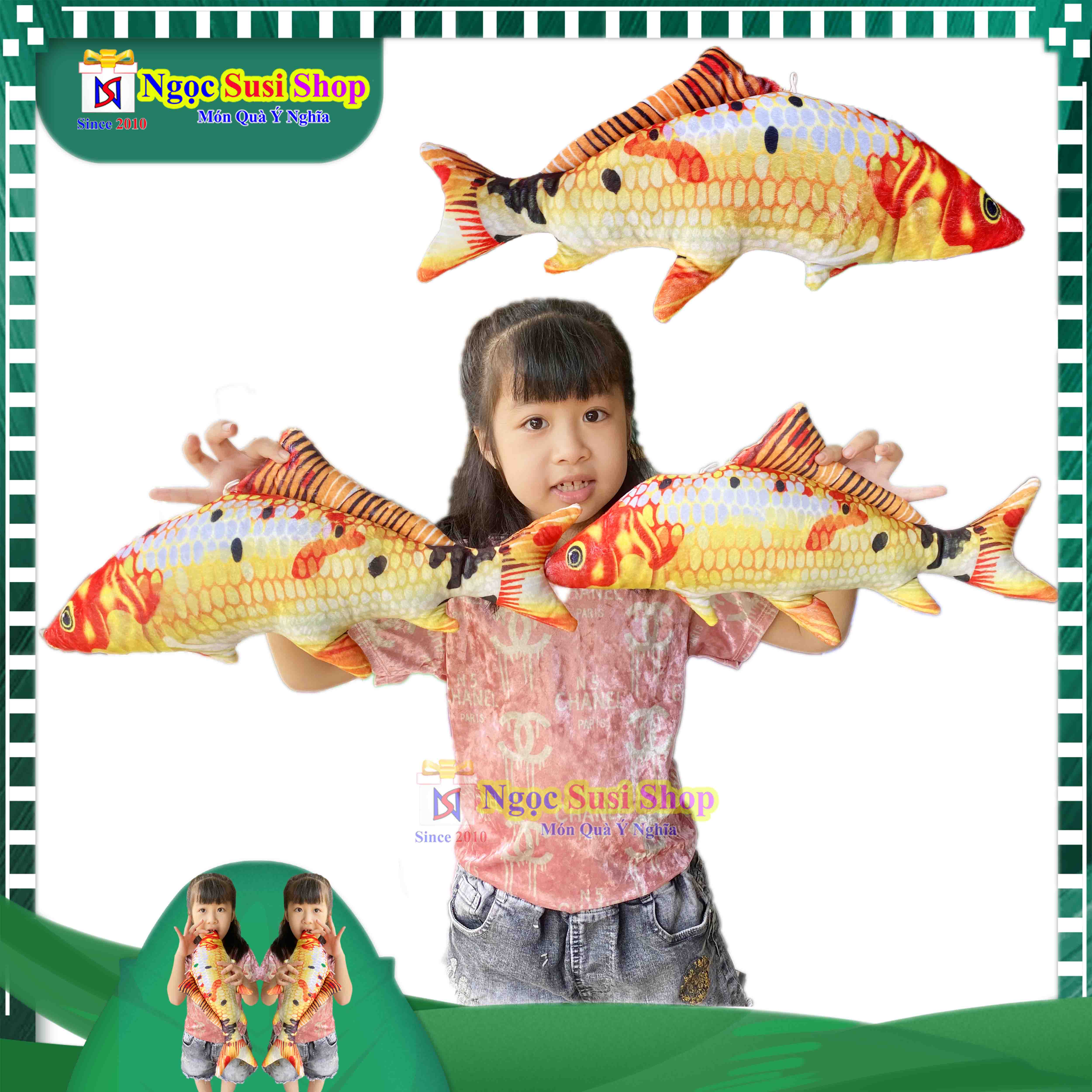 THÚ BÔNG CON CÁ CHÉP 3D CHO BÉ SIÊU CƯNG SIZE 40CM