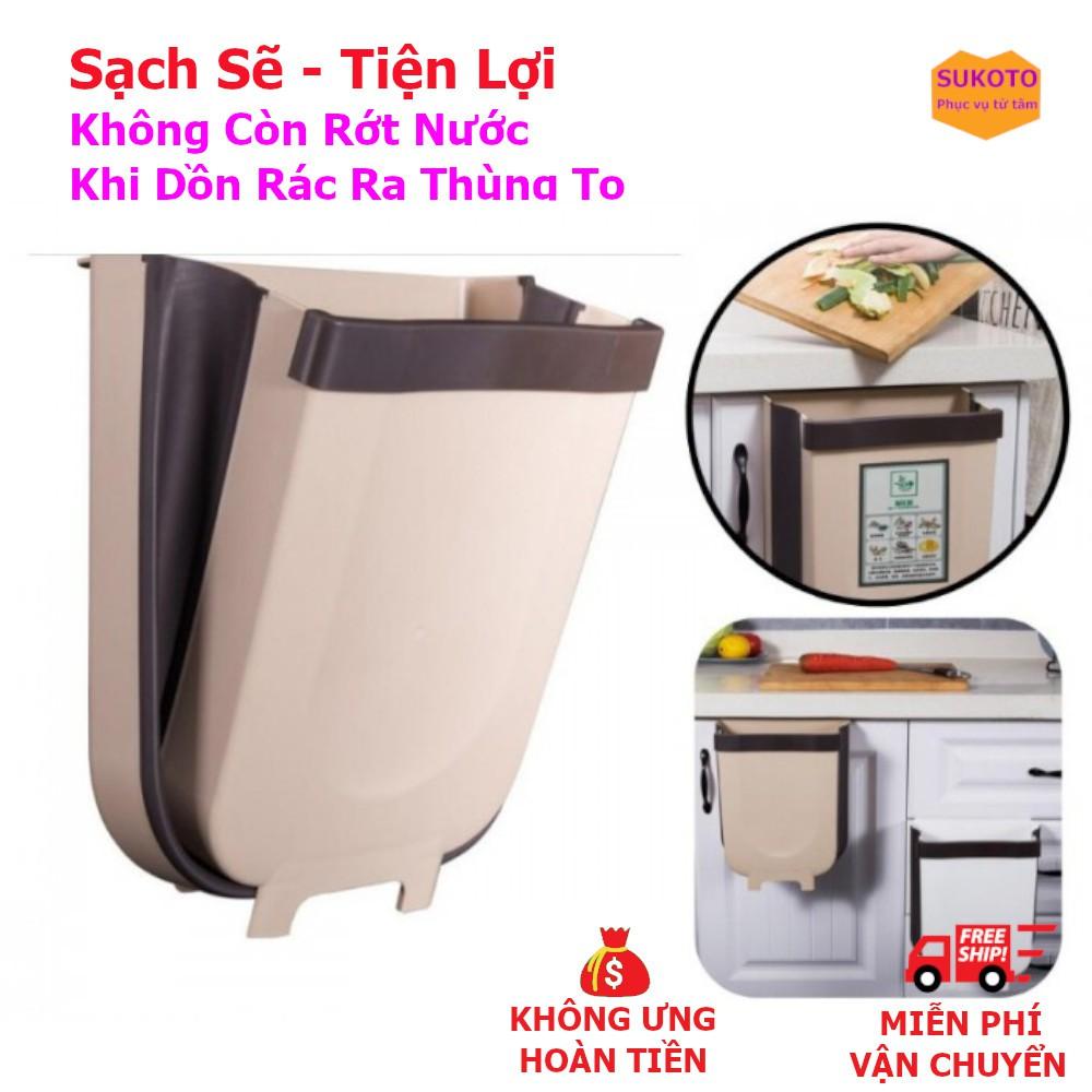 Thùng Rác Thông Minh Gấp Gọn Cài Cánh Tủ Bếp - Phiên Bản Mới Thiết Kế Gấp