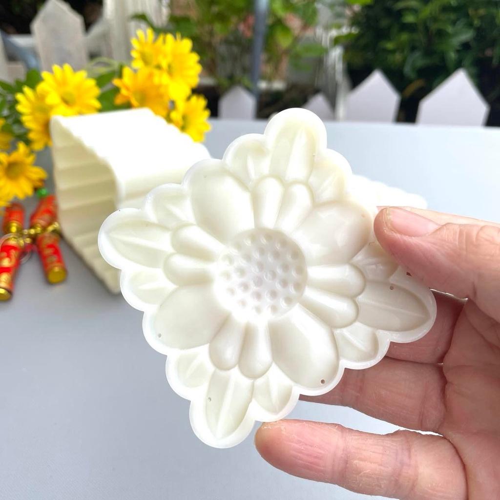 Trung Thu 4 mặt VUÔNG VÂN HOA Hướng Dương Sen Hồng Hạnh Phúc. Khuôn Bánh Trung thu 3d Siêu Sắc nét 250gr 200gr, 150 gram