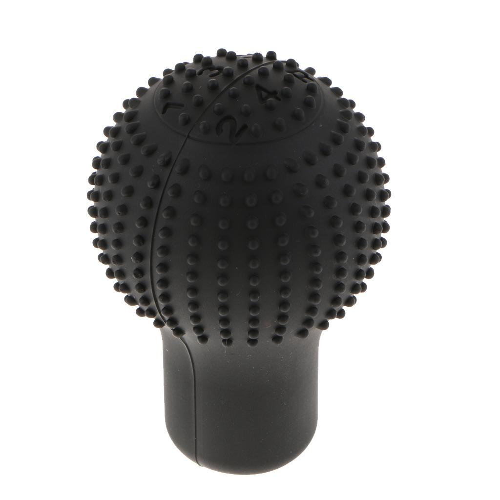 Car Silicone Round Non Slip Gear  Knob Cover Shifter Stick Glove Black