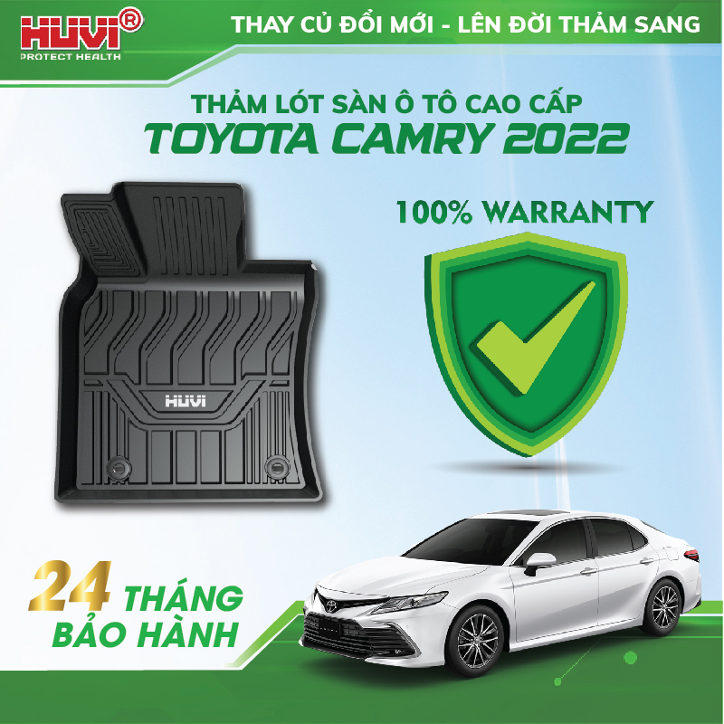 Thảm lót sàn ô tô Toyota Camry 2022 nhựa TPE nguyên sinh, ôm khít sàn xe