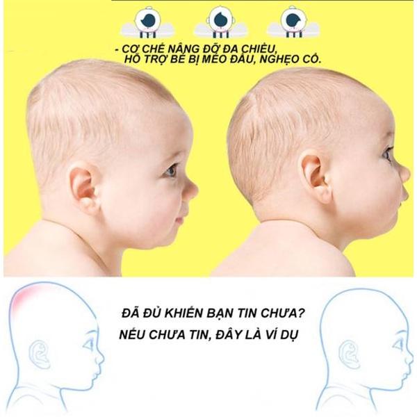 Gối cao su chống méo, bẹp đầu cho bé (30*20*3 cm)