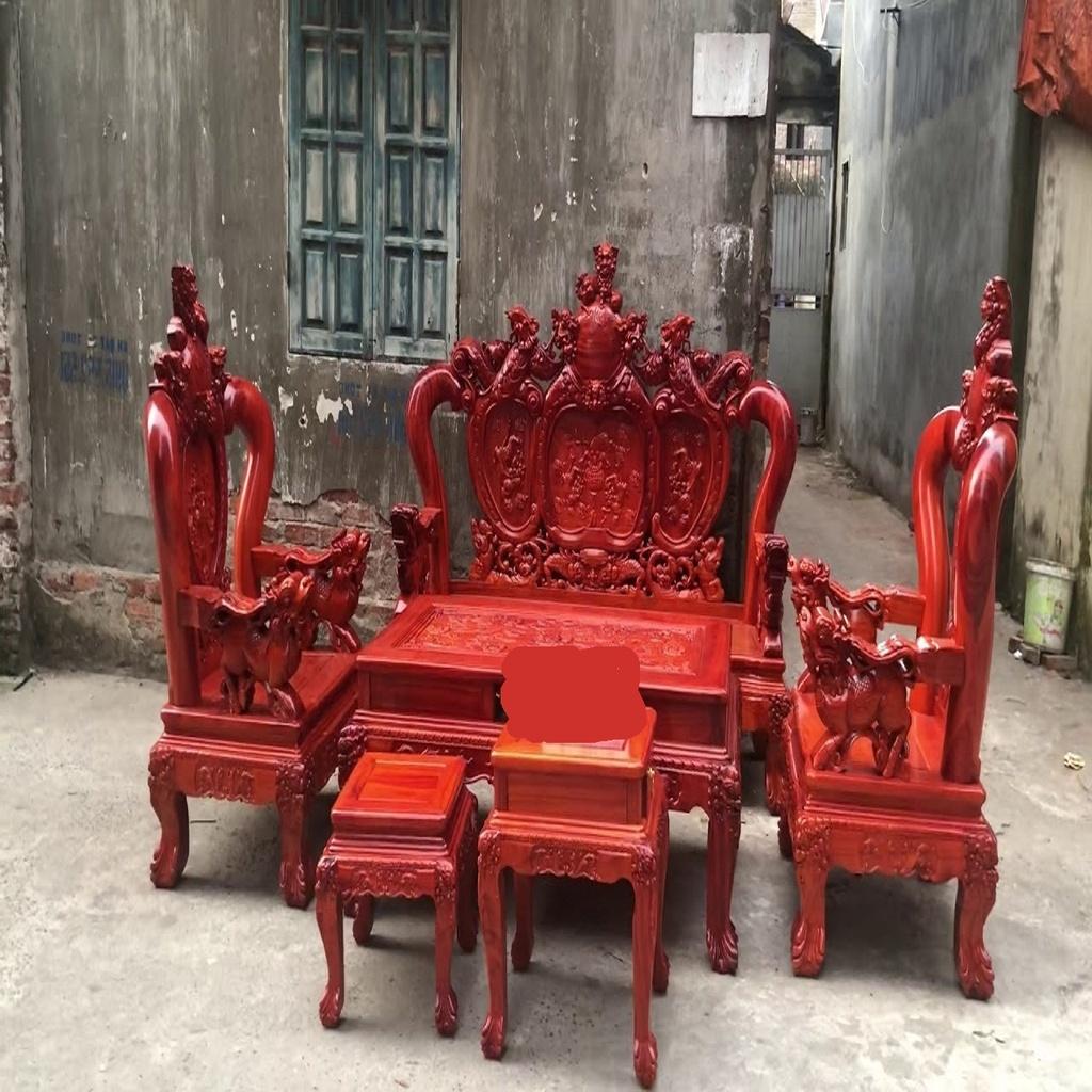 Bàn Ghế Nghê Phượng Gỗ Hương Đỏ Nam Phi