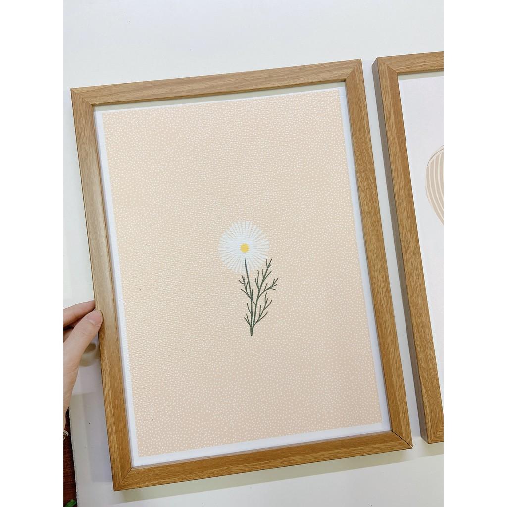 Bộ tranh hoa lá cỏ cây decor phòng 3 bức 40x60cm chất liệu canvas siêu bền