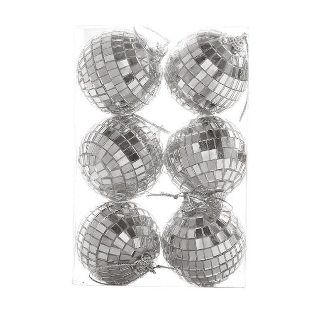 Set quả châu kính bạc phản quang lấp lánh trang trí noel giáng sinh