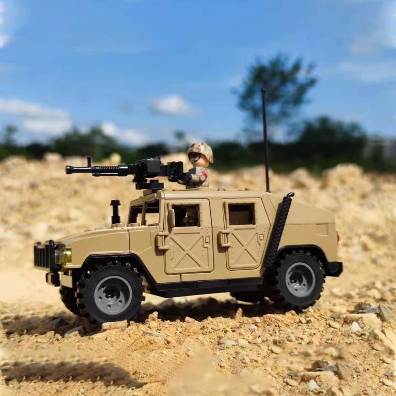 Đồ chơi Lắp Ráp Xe Humvee Quân Đội, TBS J773 Jeep Car, Minifigures