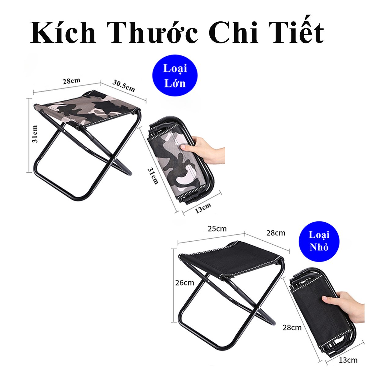 Ghế Mini Gấp Gọn KUNBE Phù Hợp Du Lịch Dã Ngoại Cắm Trại Câu Cá Đợi Chờ Tàu Xe