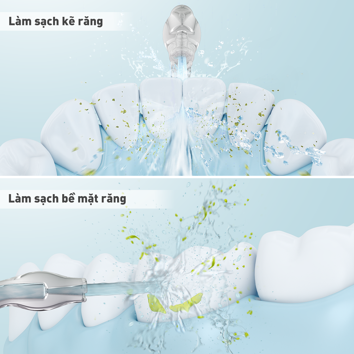 Máy tăm nước cầm tay Panasonic công nghệ siêu âm EW1511 - Hàng Chính Hãng - Trắng