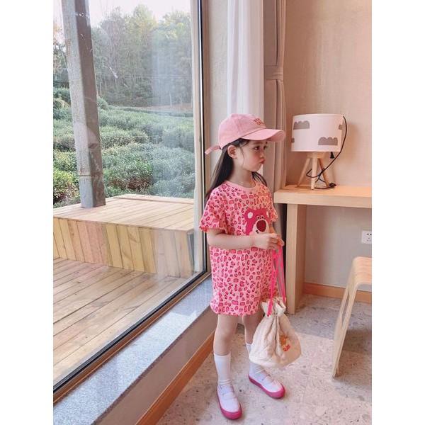 Váy áo da báo màu hồng sz 80-130