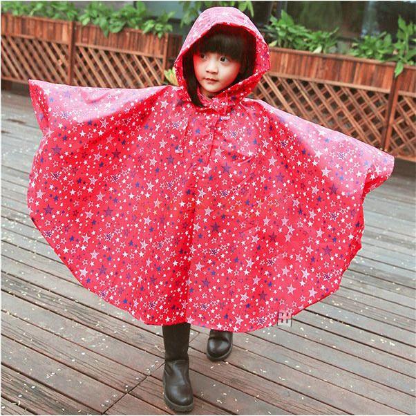 Áo Mưa Cánh Bướm Vải Dù Hoạt Hình Cho Bé Từ 4-15 Tuổi Không Thấm Nước