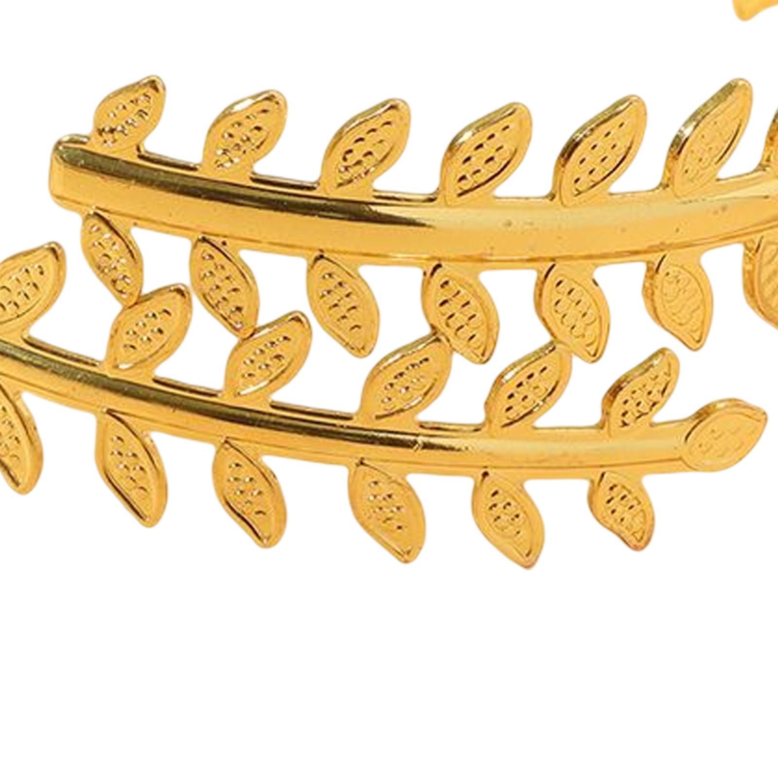 Leaf Feather Arm Bracelet Chain for Women Girls Open Upper Arm Bangle Armlet