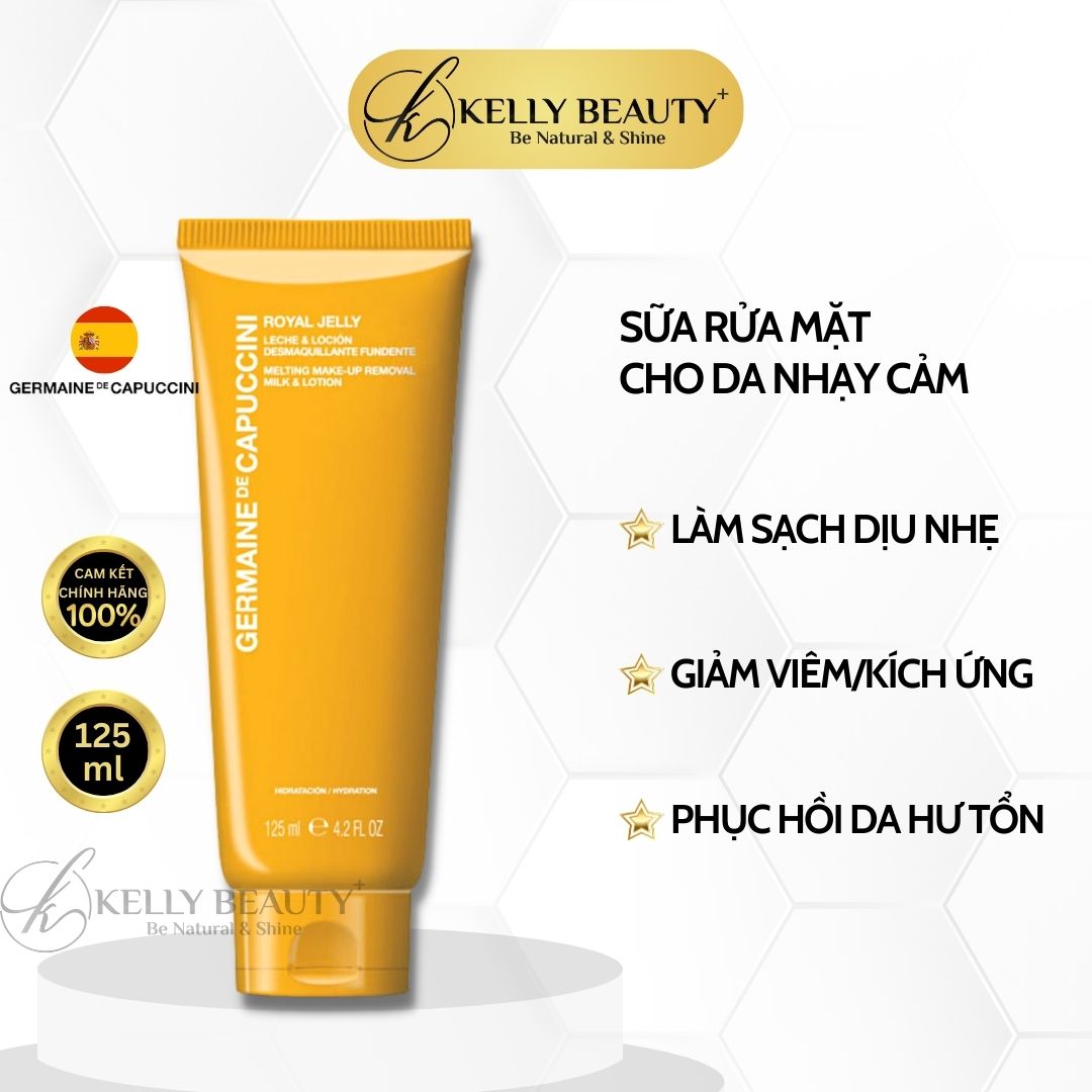 Sữa Rửa Mặt Cho Da Nhạy Cảm Germaine Royal Jelly Melting Makeup Remover Milk & Lotion - Kelly Beauty