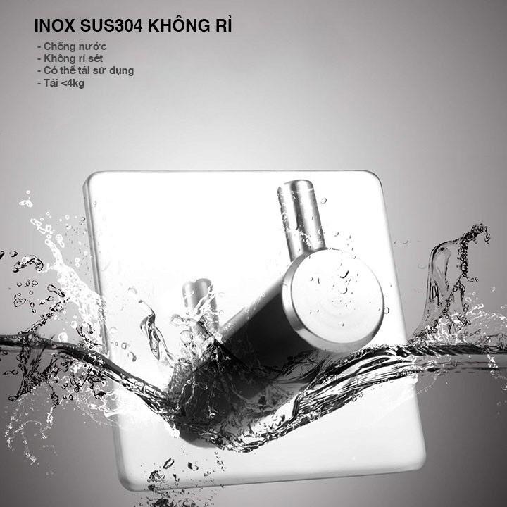 Móc treo đồ inox dính tường sử dụng keo siêu dính
