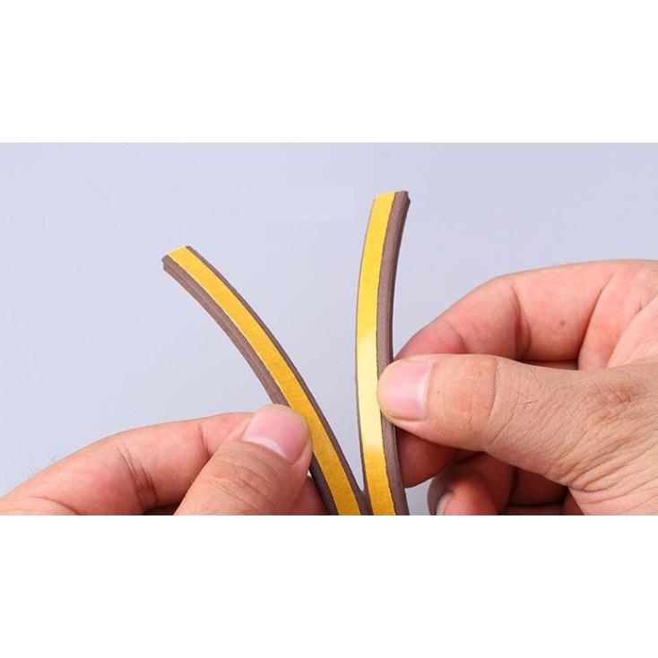 5m gioăng cao su dán type E 9x4mm chống ồn cánh cửa cách âm khi gió lùa Phụ kiện cửa nhà Uy tín