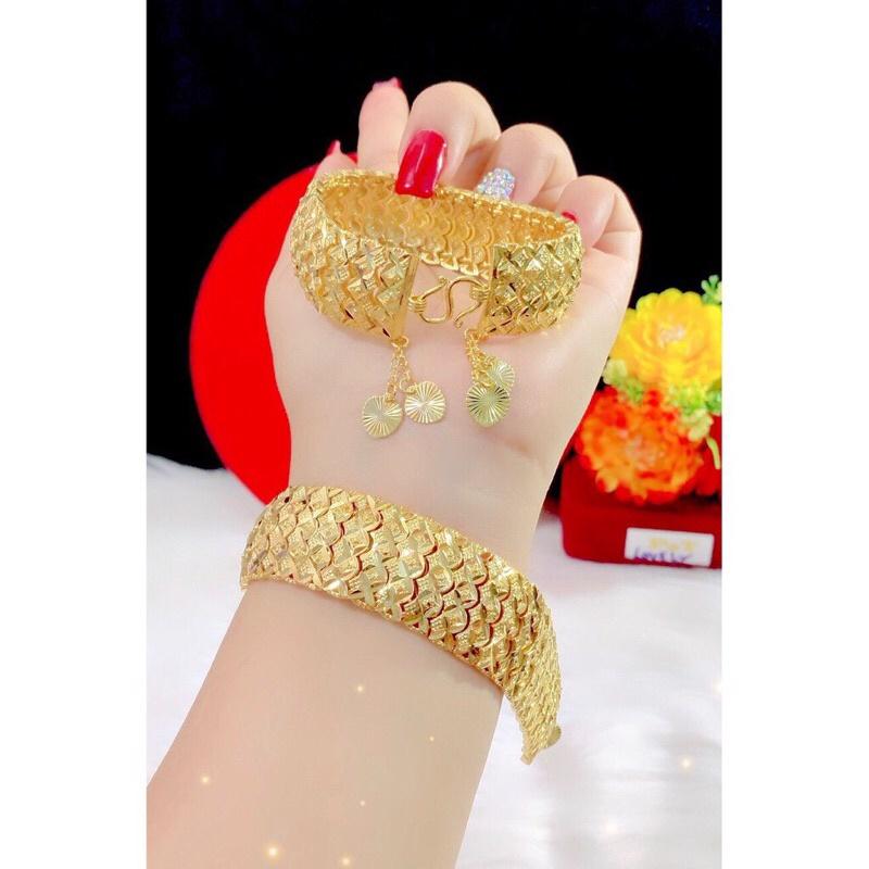 Lắc tay vảy cá mạ vàng đủ size Kami