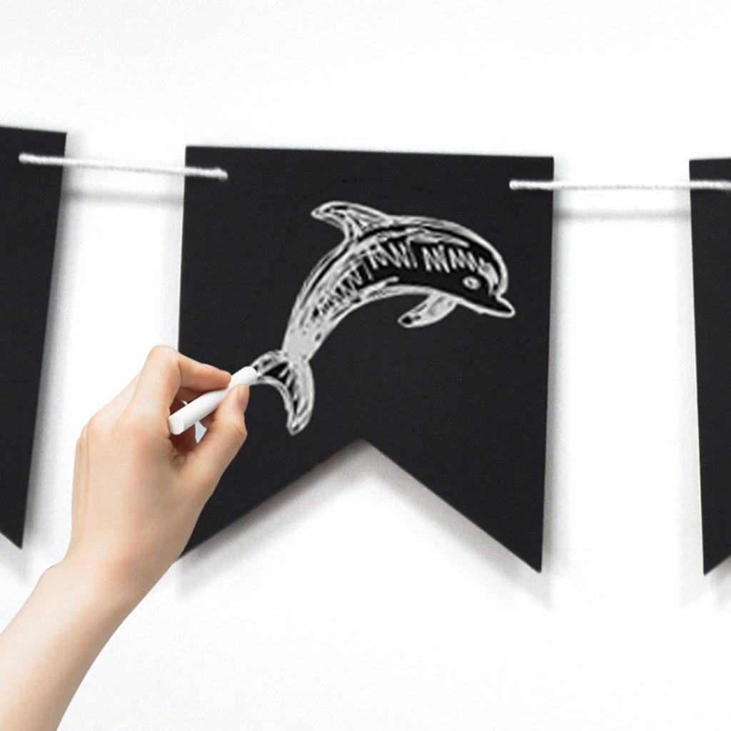 Wooden Chalkboard Pennant Flag DIY Banner Garland Party Decor