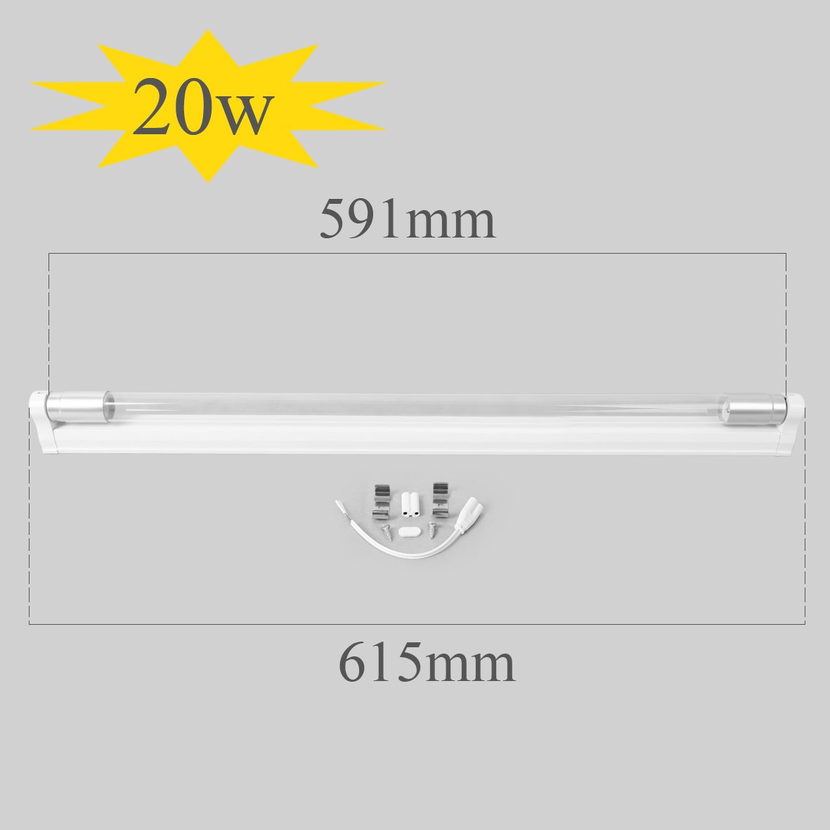 Bộ  đèn UV diệt khuẩn không khí tia cực tím TUV 591MM T8 20W