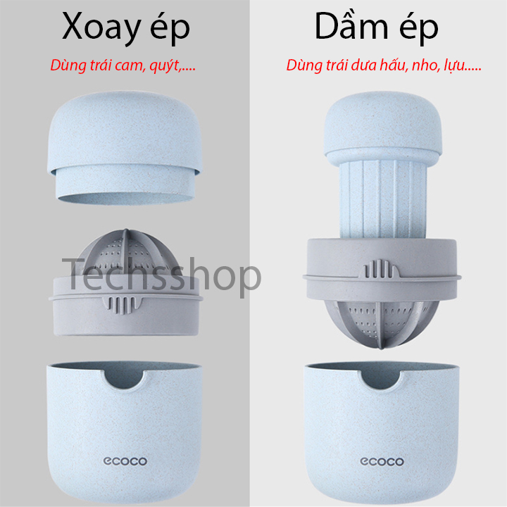 Dụng Cụ Ép Cam Đa Năng 2in1 Ecoco E1812 - Bộ Vắt Trái Cây Mini Tiện Lợi Trong Nhà Bếp