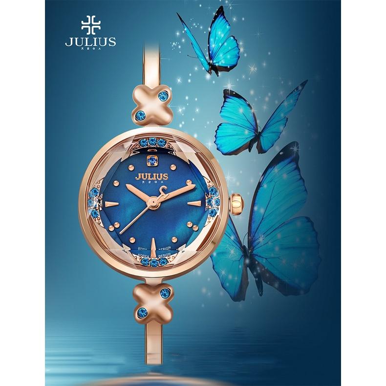 Đồng hồ nữ dạng lắc tay Julius Ja-878 đồng xanh