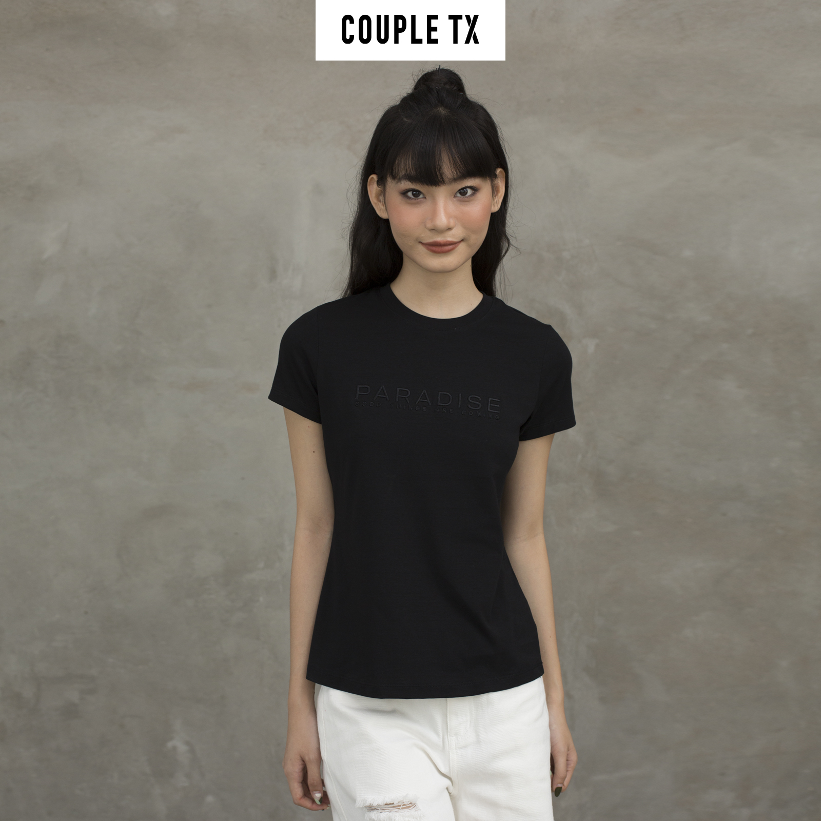 Áo thun Nam Nữ Thêu Typo Paradise Couple TX TS 139