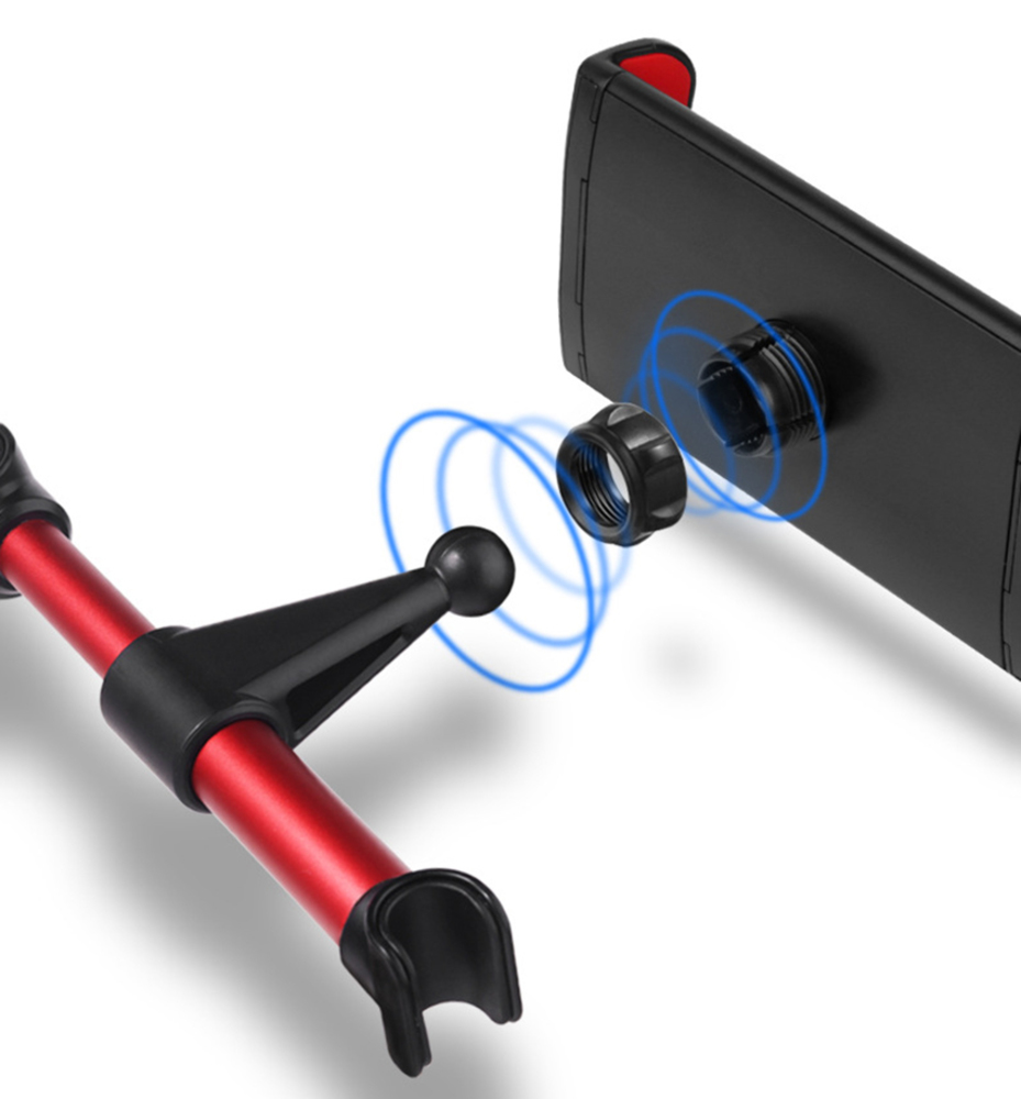 Khung kẹp xoay dọc ngang kẹp điện thoại, ipad treo thanh tựa đầu sau ghế xe hơi, ô tô và điều chỉnh máy theo góc nhìn