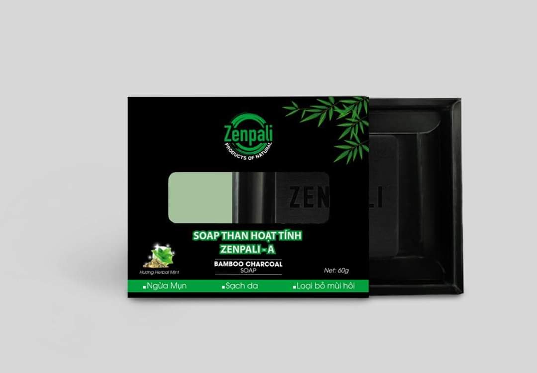 Xà phòng than hoạt tính Zenpali A - Soap ngừa mụn, sạch da, loại bỏ mùi hôi