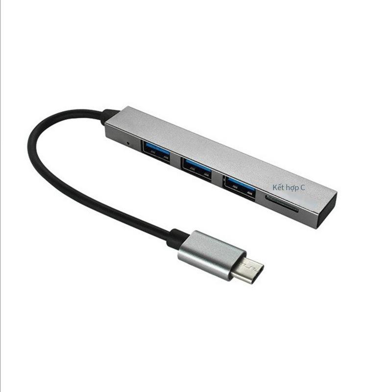 Phong cách mới nhất của trung tâm loại c docking station USB hub splitter usb2.0 thẻ TF HUB đầu đọc thẻ hợp kim nhôm mini