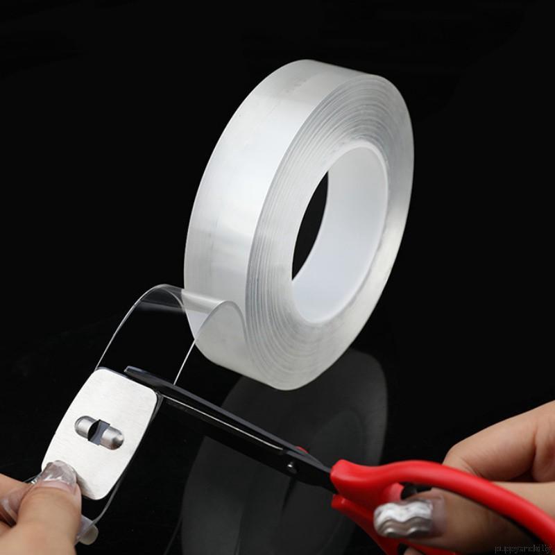 Băng keo 2 mặt kích thước 1m/3m trong suốt chất liệu Acrylic không thấm nước