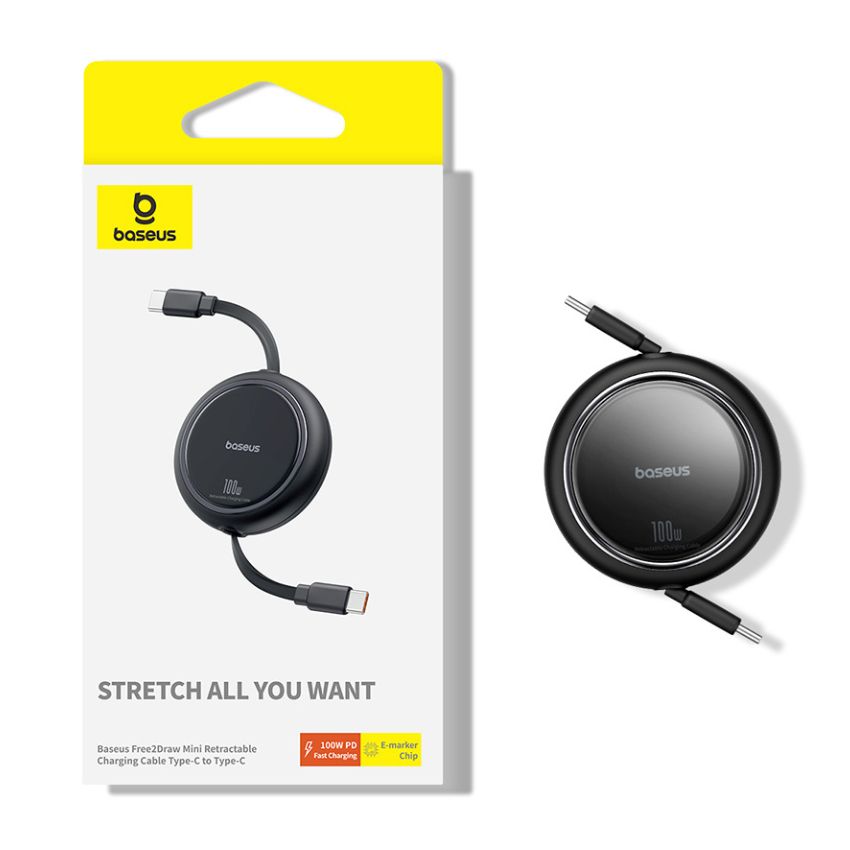 Cáp sạc Baseus Pathfinder Series Free2Draw Fast Charging Data Cable 100W nhanh dây rút Type-C to Type-C- hàng chính hãng