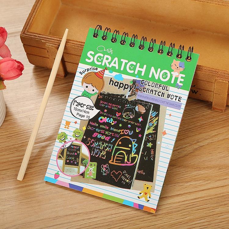 Sổ vẽ ma thuật cầu vồng Scratch Note kích thước A6 10 x 14cm TY0174