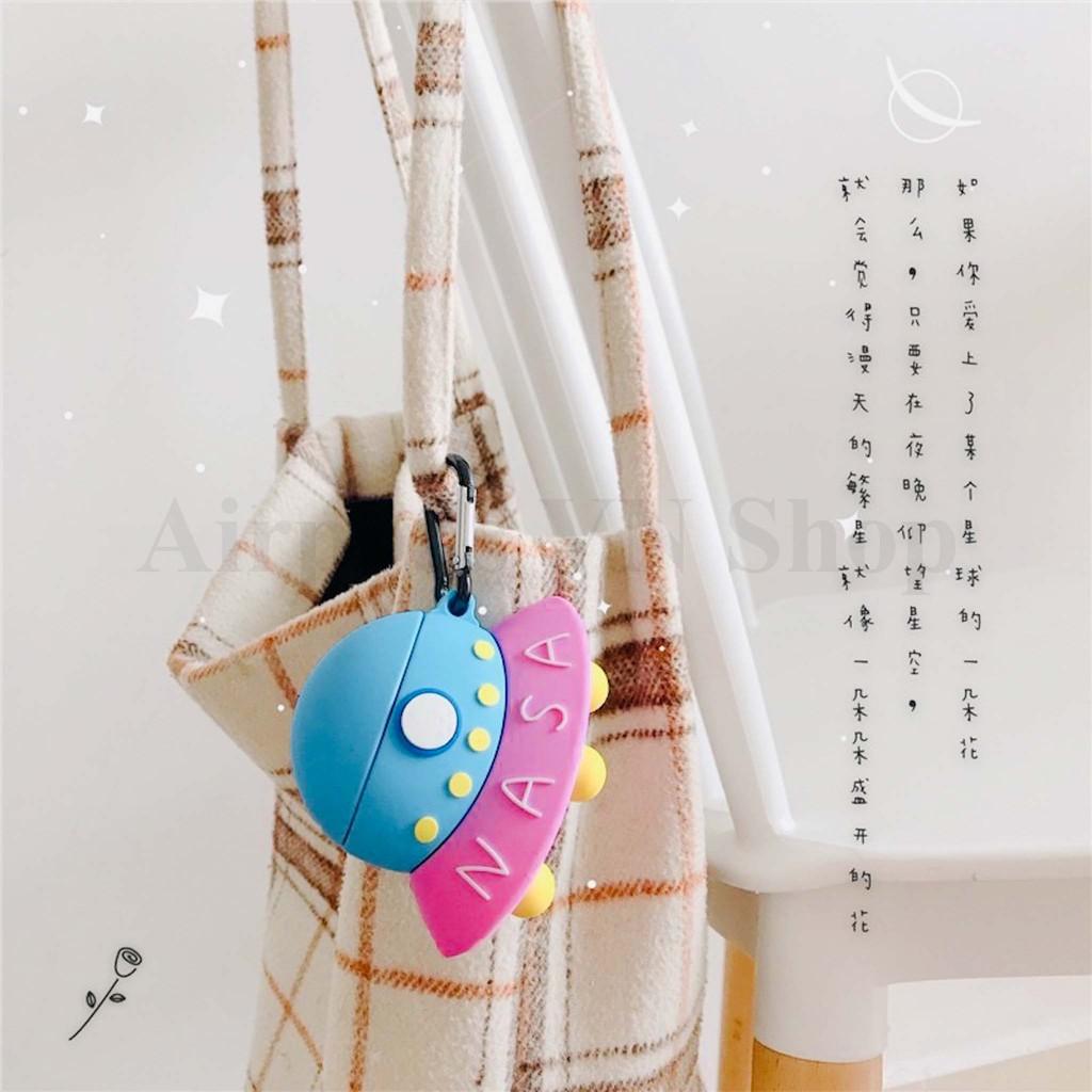 Bao Case Ốp dành cho Airpods 1 và 2 đĩa bay Nasa kute silicon 3D cao cấp