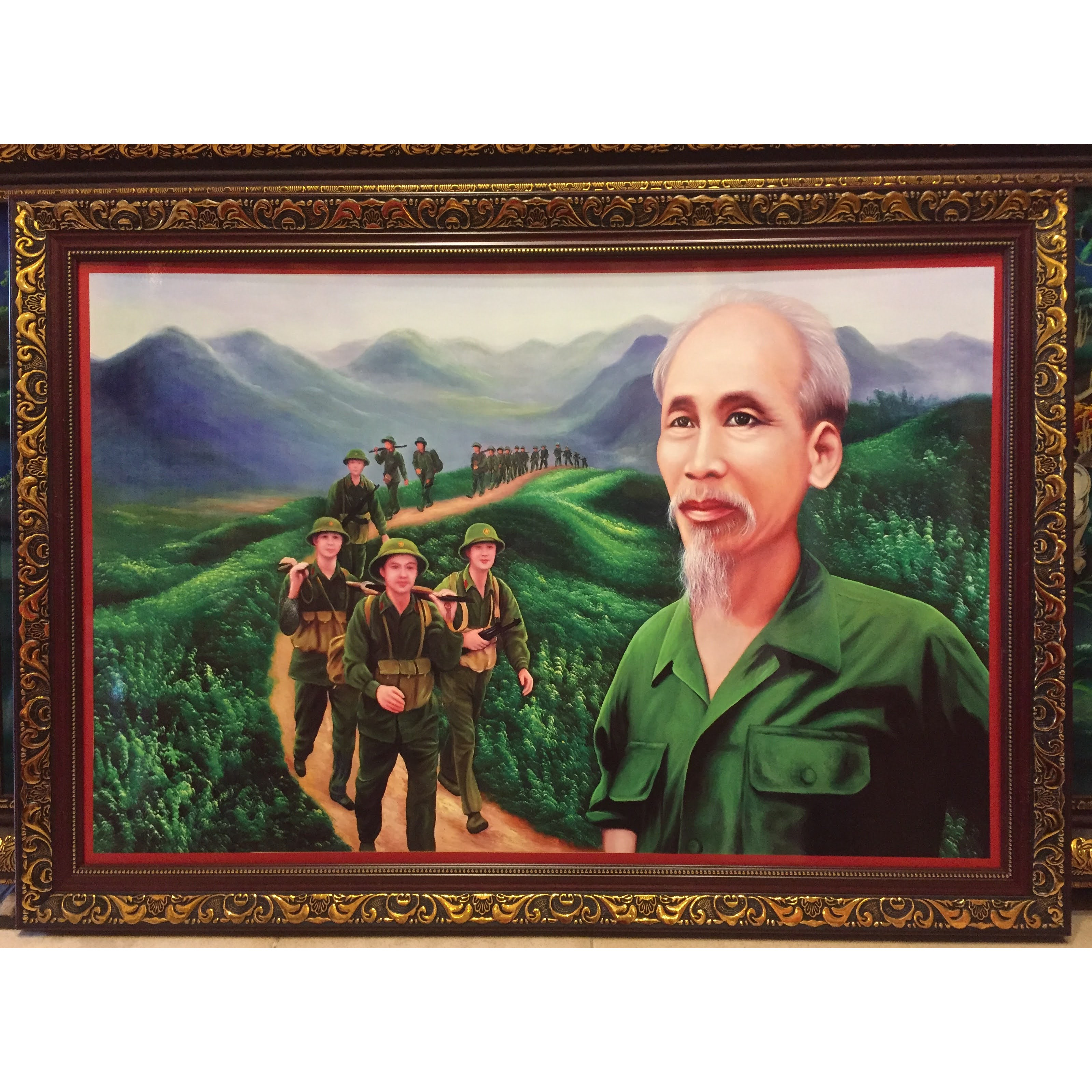 Tranh in dầu, Bác vẫn đang cùng chúng cháu hành quân - 7604