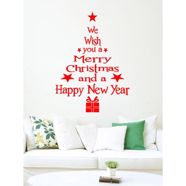 Tmdbyx Decal dán cửa kính hoạ tiết giáng sinh