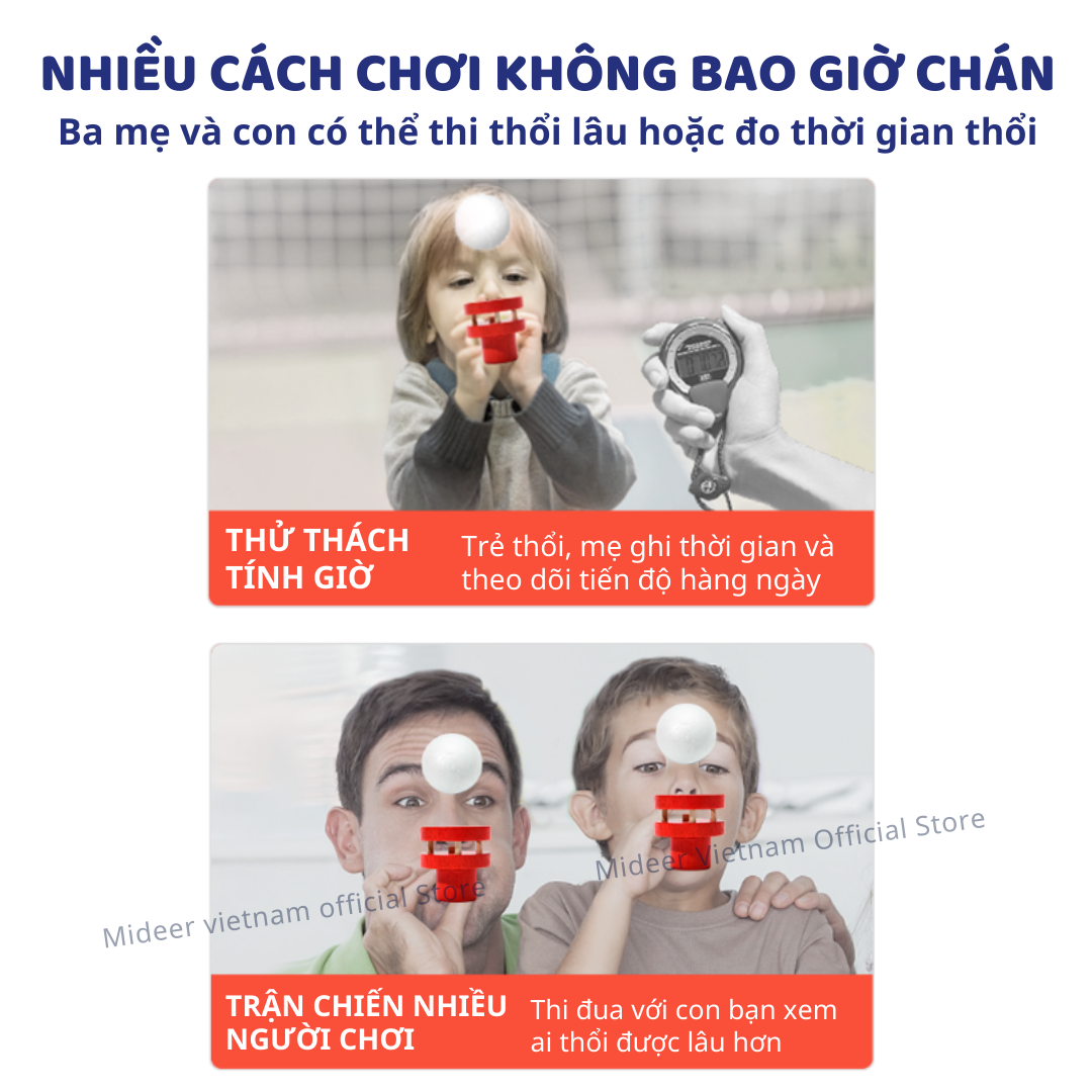 Bộ thổi bóng nổi Mideer Floating Ball Game, đồ chơi trí tuệ cho bé