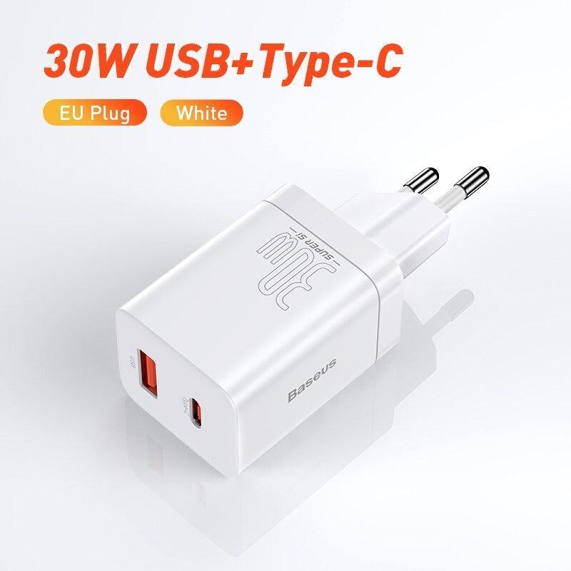 Baseus -BaseusMall VN Cốc sạc nhanh siêu nhỏ gọn Baseus Super Si Pro Quick Charger C+U 30W