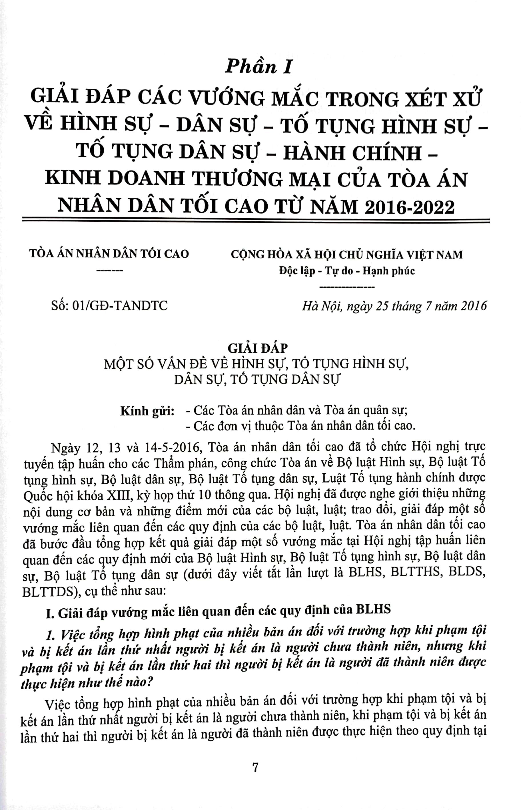Giải Đáp Vướng Mắc Trong Nghiệp Vụ Xét Xử Của Tòa Án Nhân Dân Tối Cao Và Hệ Thống 63 Án Lệ