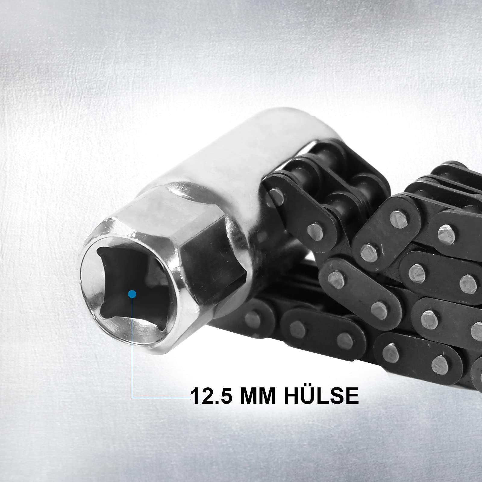 Khóa bộ lọc dầu chuỗi, phím bộ lọc dầu loại chuỗi nặng, 52 hải lý và khóa chuỗi đôi, khóa dây đeo chuỗi phổ quát để sửa chữa bộ lọc dầu xe hơi