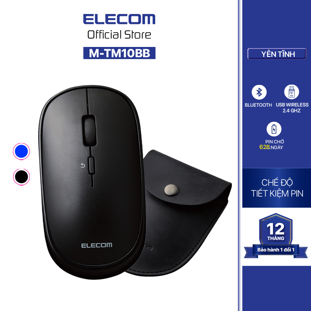 Chuột không dây yên tĩnh BlueLED ELECOM M-TM10BB