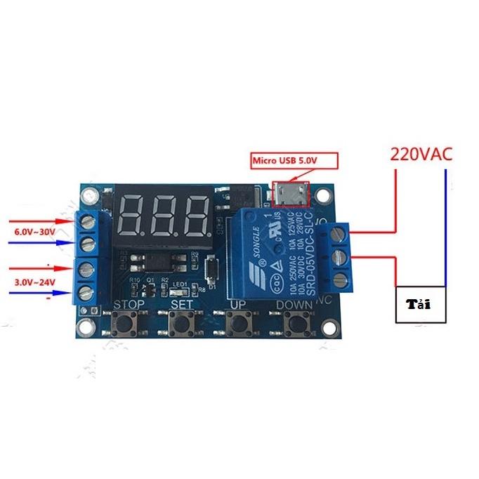 Mạch tạo trễ 0-999 phút dùng Relay JZ-801/M421 , Mạch hẹn giờ 5V-30V đóng ngắt thiết bị # linh kiện điện tử