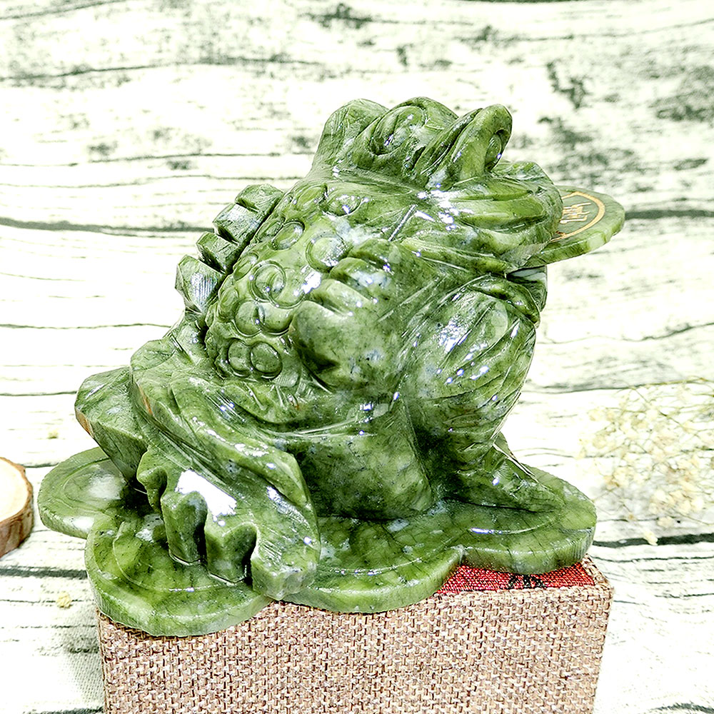 Tượng Thiềm Thừ Phong Thủy Ngậm Tiền Đá Caxidon - Tài Lộc Vào Nhà - Vượng Khí Xung Túc