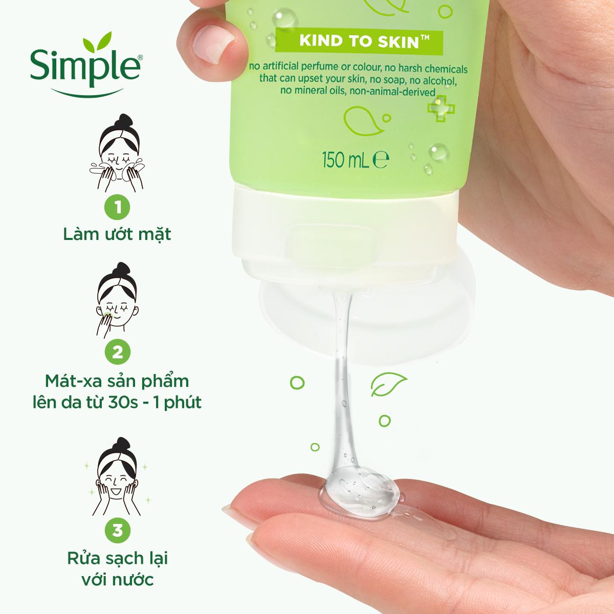 [MẪU MỚI] Sữa Rửa Mặt Dạng Gel Simple Refreshing (150ml) -