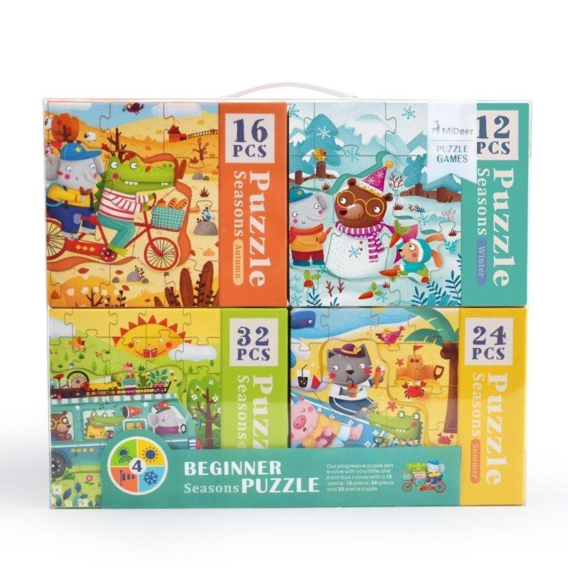 Đồ Chơi Ghép Hình Cho Bé Mideer 4 In 1 Puzzle, Xếp Hình Cho Trẻ Em