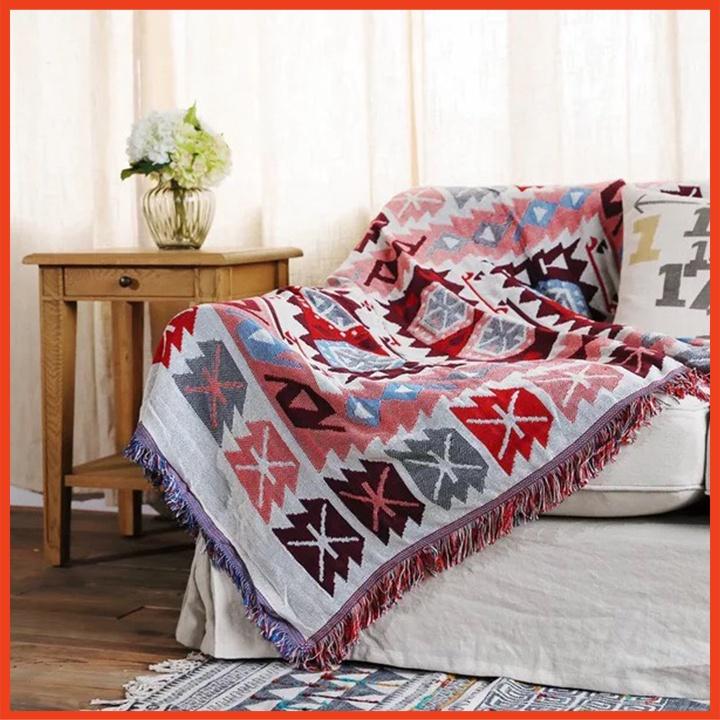 Thảm thổ cẩm vintage phong cách Bắc Âu trang trí nhà thêm sinh động 90x180cm