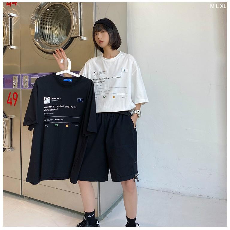 Áo Thun Tay Lỡ Form Rộng Unisex RIHANNA