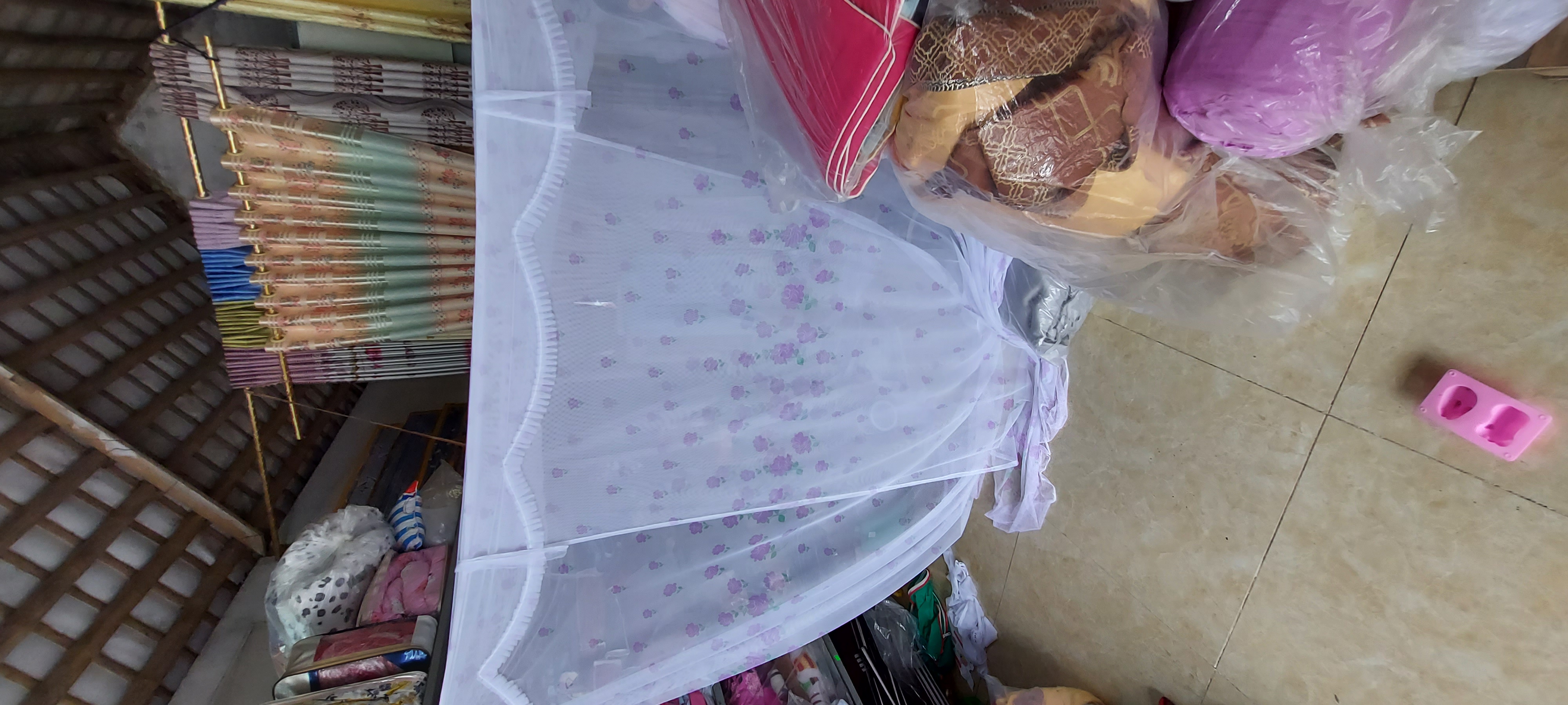 Màn mắc tay vải lạnh thái hoa tím nhiều kích cỡ