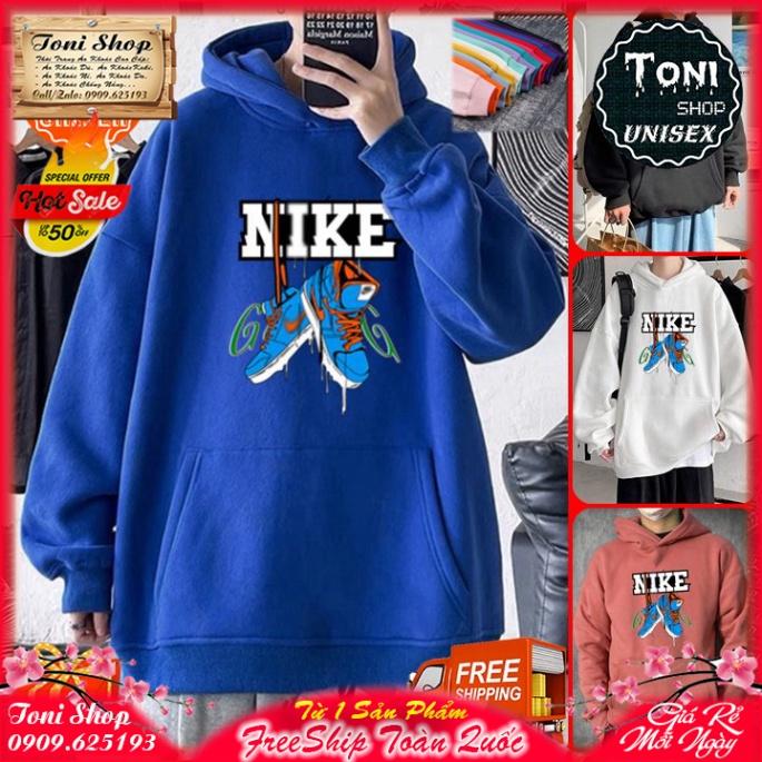 ÁO HOODIE GIÀY NAIKI - In Pet Siêu Bền Siêu Đẹp - Full Size Full Màu (HD6200 - Kèm Ảnh Thật) (TONI SHOP)