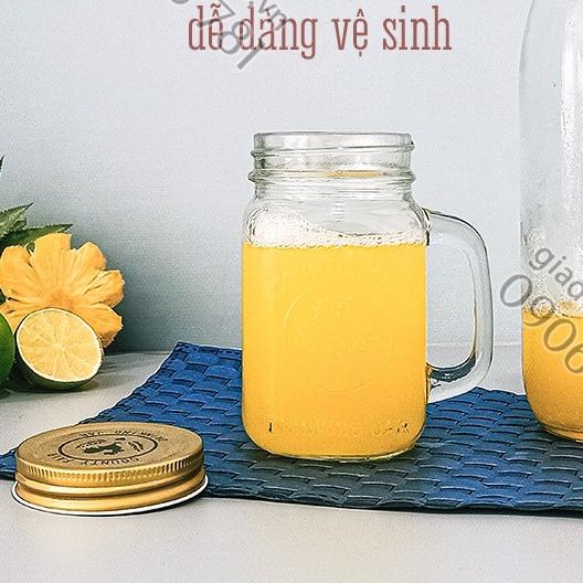 Ly thủy tinh tay cầm nắp vặn Sapata 450ml