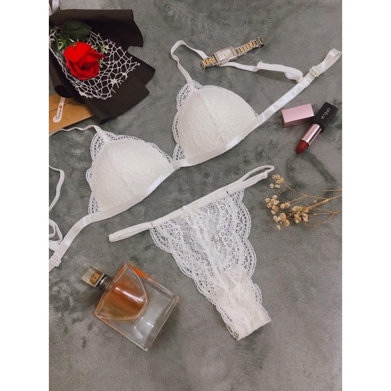 Artemis white - Set lót ren áo bra không gọng mút mỏng