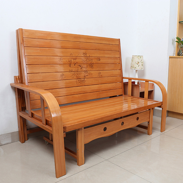 Sofa Giường Cao Cấp, Giường Gỗ Tre Gấp Gọn Thành Ghế Sofa Thông Minh Giá Tốt M095